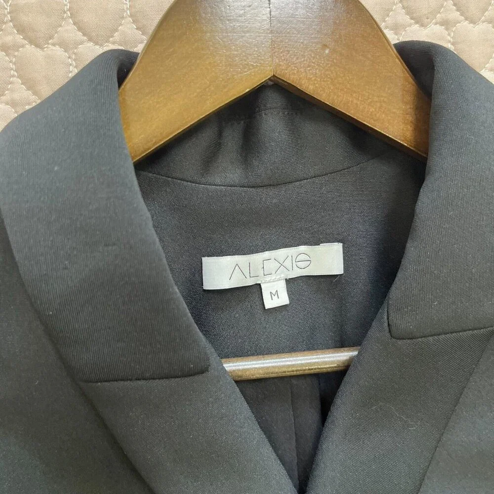 $759 NWOT Alexis Embroidered Women's Black Coat Size M - Picture 5 of 11